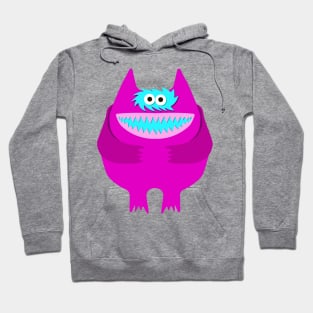 Hot Pink Nauga Stuffed Animal Cute Monster Throwback graphic Hoodie